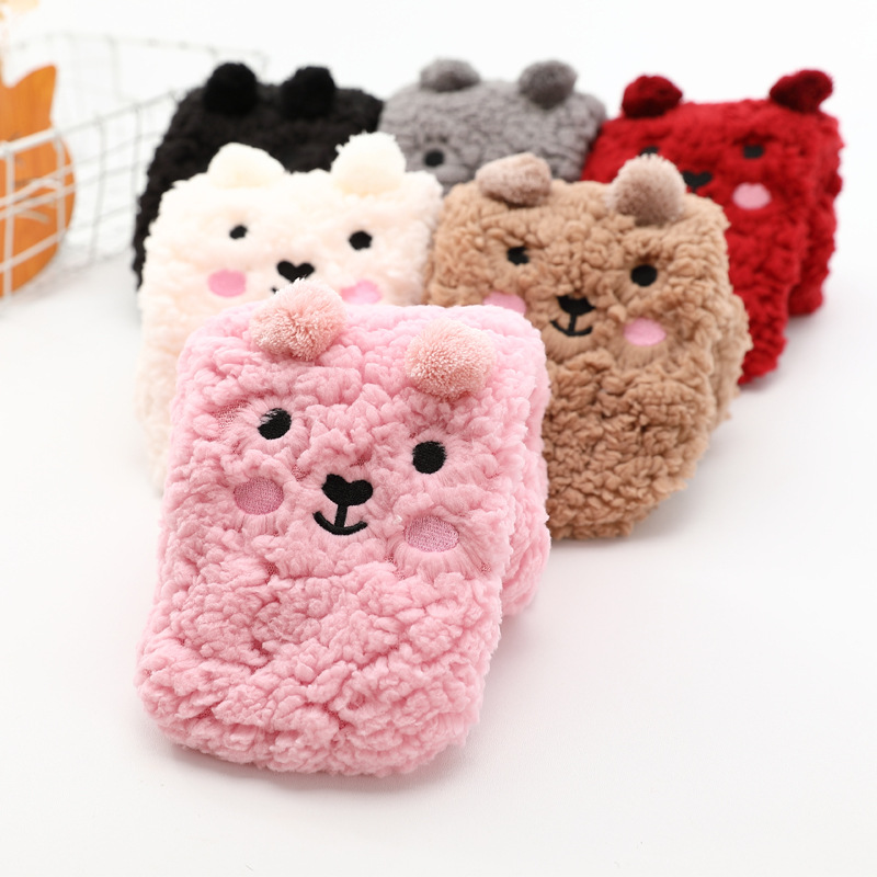 Cozy Plush Animal Slipper Socks Winter Warm Non-Slip Plush Floor Socks
